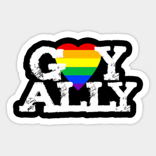 back  Heart GAY ALLY Equal RIghts for LGBTQ+ LGBTQ Sticker